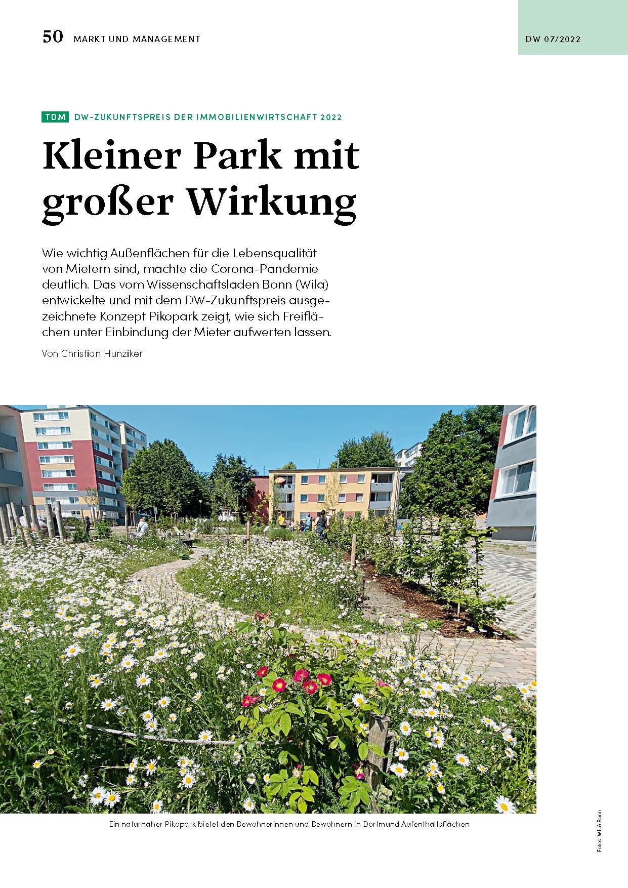 Magazin "Die Wohnungswirtschaft DW" 07/2022